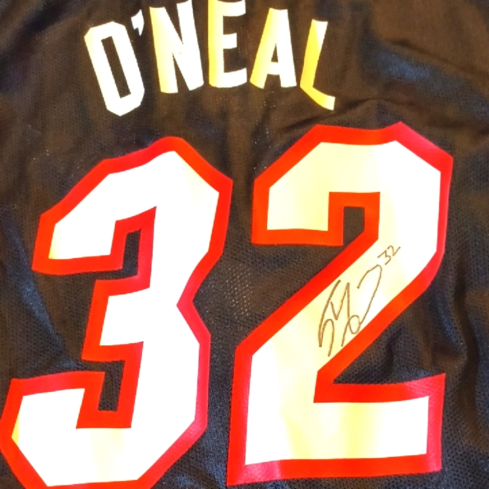 Black and Red O'Neal Jersey Signed